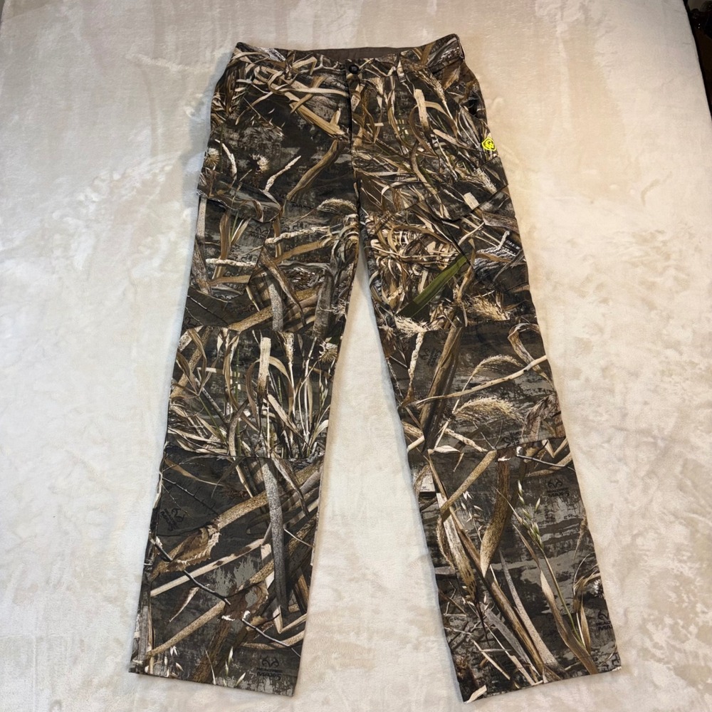 Game Winner Youth XL Realtree Max-5 Camo Cargo Hunting Pants Brown Green Cotton
